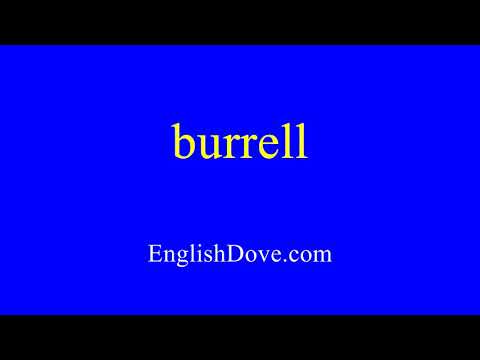 How to pronounce burrell in American English