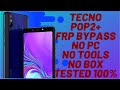 TECNO POP 2 PLUS TECNO BA2 FRP BYPASS GOOGLE ACCOUNT NEW Method WORKING 100 NO PC NO BOX