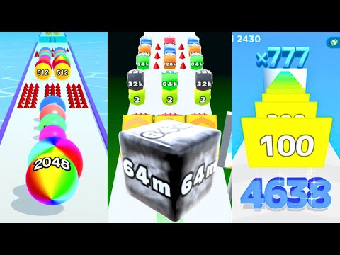 Ball Run 2048 vs Jelly Run 2048 [High Score 64M] vs Number Master | 3 in 1 Merge Challenge!