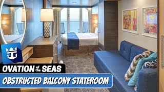 Ovation of the Seas | Obstructed Balcony Stateroom Tour & Review | 4K
