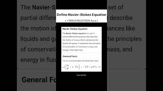 Define Navier Stokes Equation #science