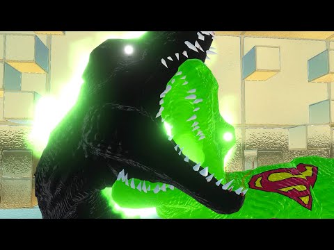 PLASMA GREEN SUPERMAN T-REX vs BLACK T-REX GOLDEN DEATH FALL  - Animal Revolt Battle Simulator