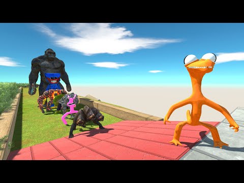 Rainbow Friends Orange DEATH RUN - Animal Revolt Battle Simulator