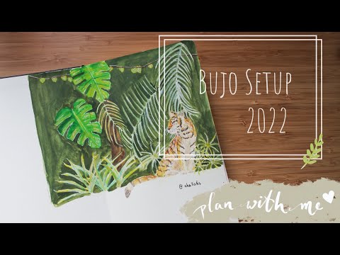 2022 and January bullet journal setup | Moleskine bujo | watercolor journal | plan with me