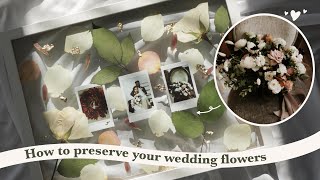 How to press your wedding flowers | DIY wedding bouquet preservation | DIY wedding table numbers