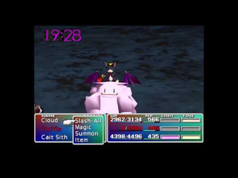 Cait Sith obliterates Emerald Weapon in one hit
