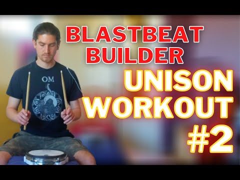 Unison Workout 120-200bpm BLAST BEAT BUILDER 3/3 (USE THIS TO DRUM FASTER) drum practice exercise