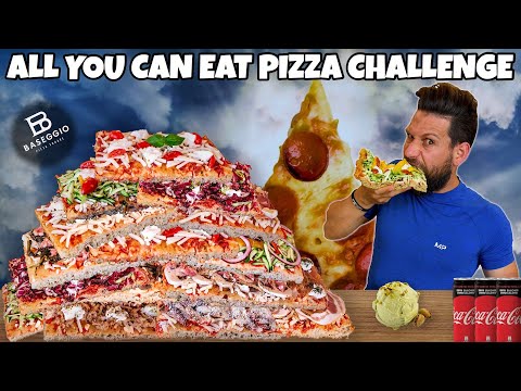 ALL YOU CAN EAT PIZZA CHALLENGE - (Pizza Gourmet) - MAN VS FOOD