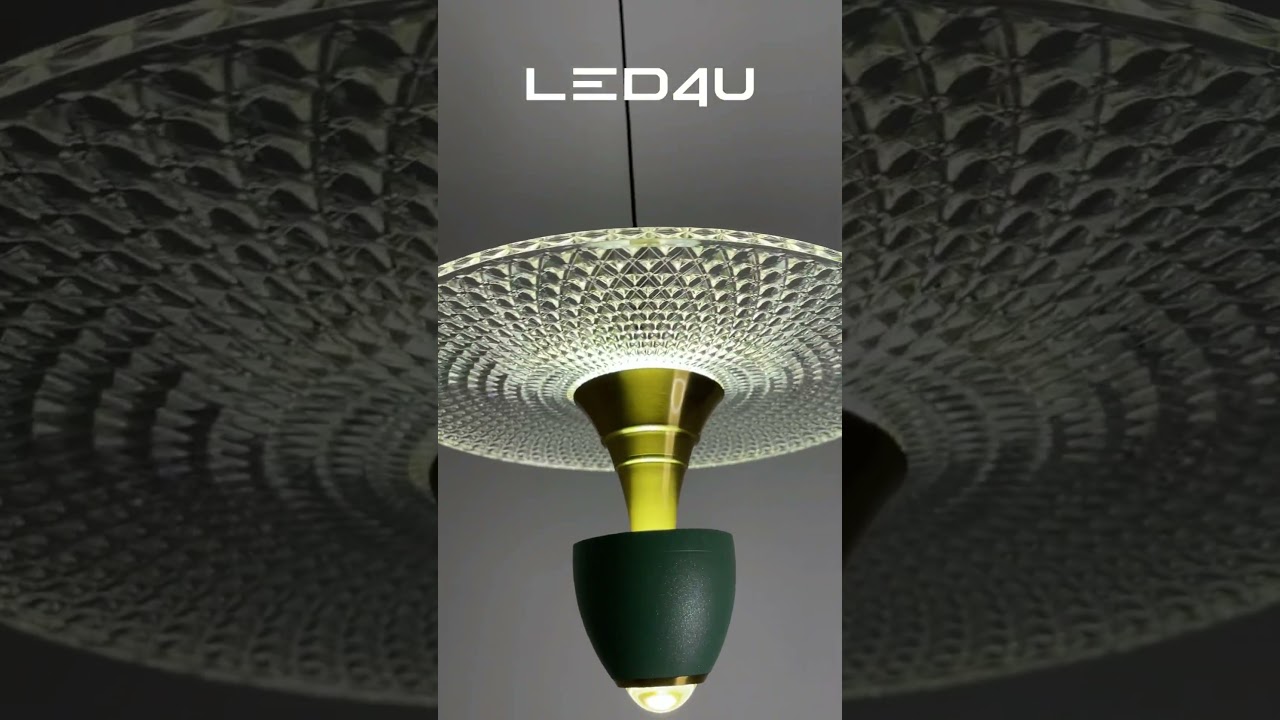 Подвесной светильник 30*30*130 см, LED 20W, 4000K, Латунь,Зелёный LED4U L8709-3 GN