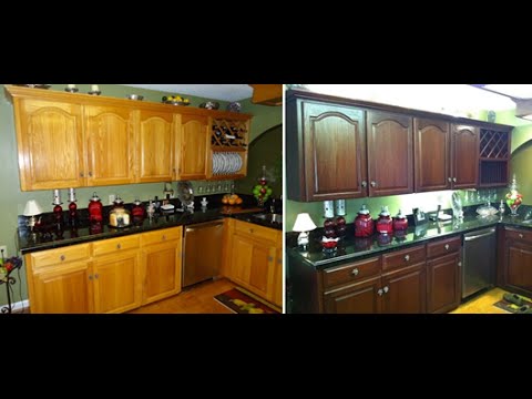 How To Do It Yourself Kitchen Cabinet Color Change No Stripping and Cheap Refinishing!