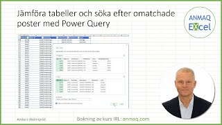 Jämföra tabeller och söka efter omatchade poster med Power Query
