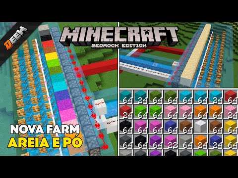 Como Fazer Nova Farm de Areia e Concreto no Minecraft Bedrock 1.20