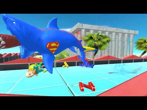 MUTANT SUPERMAN MEGALODON DeathRun - Animal Revolt Battle Simulator ARBS