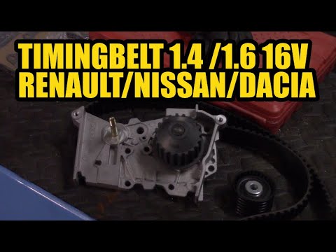 How to change a timing belt on a Renault, Nissan or Dacia 1.4 / 1.6 16V K4J K4M engine.