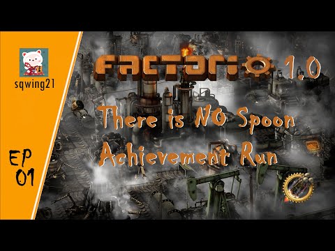 Factorio 1.0 No Spoon Gameplay EP1 Power and Smelting Column