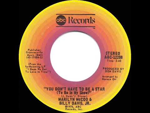 1976 HITS ARCHIVE: You Don’t Have To Be A Star - Marilyn McCoo & Billy Davis, Jr. (#1--45 version)