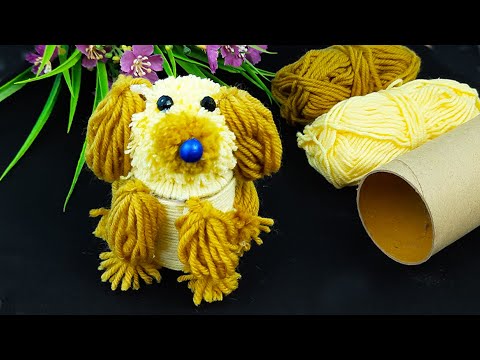 The Cutest Dog Easy Making Idea with Wool - How to Make Beautiful Dog with Yarn - DIY Woolen Dolls