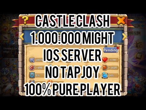 Castle Clash 1.000.000 Might Challenge IOS Server No Tapjoy Pure Player!