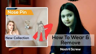 Screw Nose Pin, Nose pin with screw back | How To Wear screw type nose pin | Nose pin designs 2020