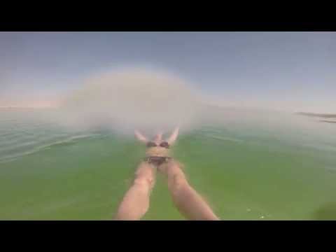 Floating at the Dead Sea of Israel