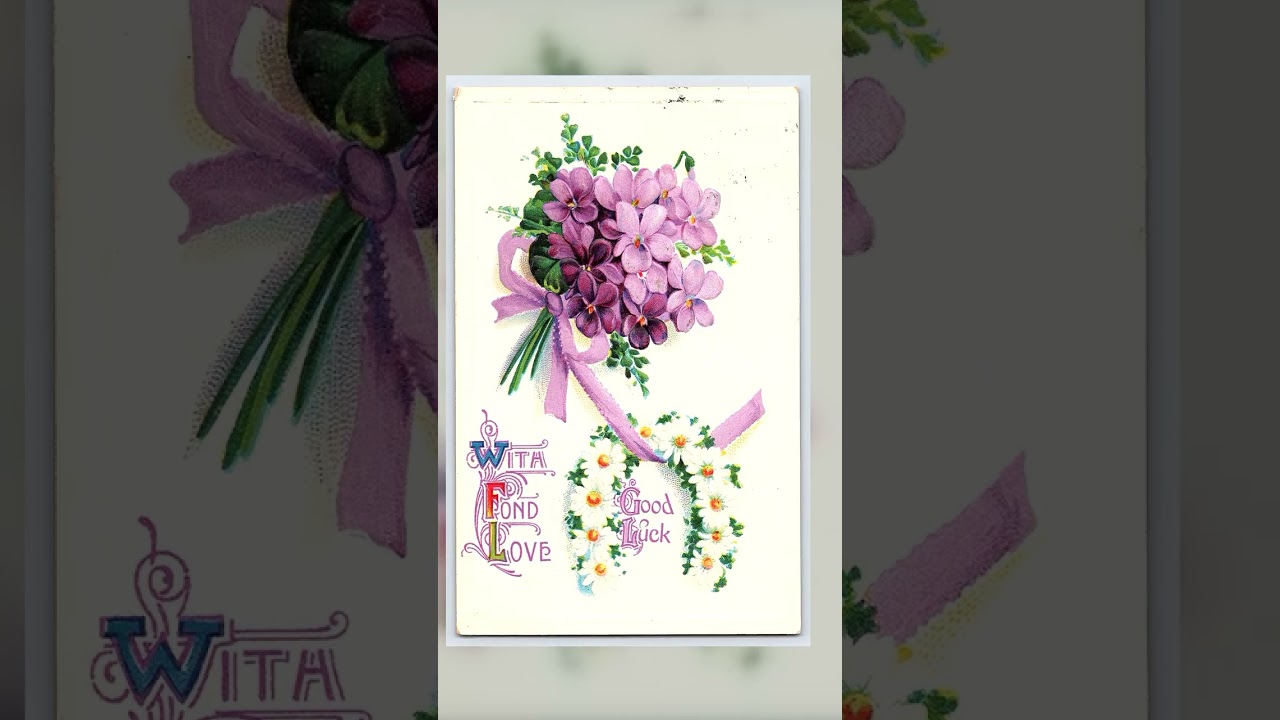 1909 Divided Back Postcard, Floral Design, South Dakota Postmark Video