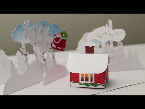 Christmas Cabin Holiday Pop-Up Cards - Set of 8