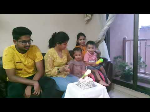 Aarna' cuts cake again she was born on "Ashad Ekadashi" tithi