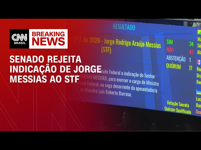 Em derrota para o governo, Senado rejeita Messias para vaga ao STF | HORA H