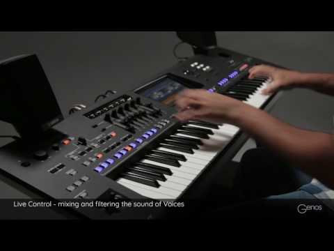 Live Control knobs / sliders - mixing & sound shaping Voices with filters. Yamaha Genos