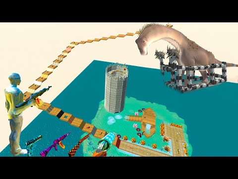 I DROP OLD BRACHIOSAURUS TO KAIJU MONSTER DEATH CLIMB CHALLENGE - ARBS