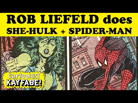 She-Hulk and Spider-Man by LIEFELD