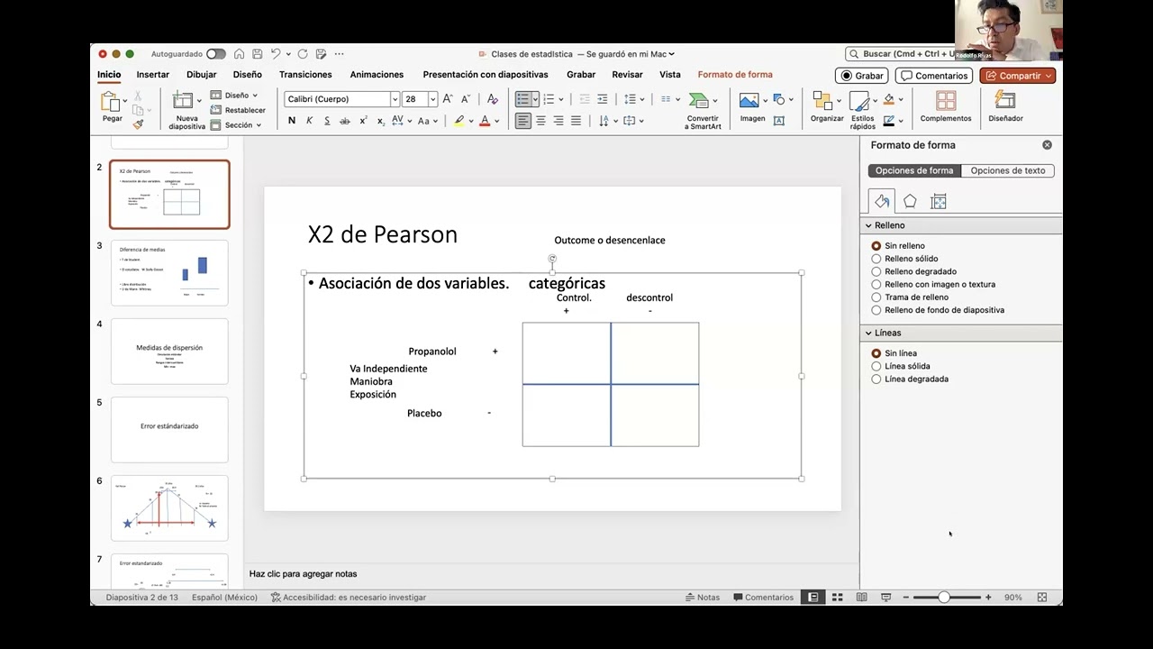 Bioestadística 6. Chi2 de Pearson