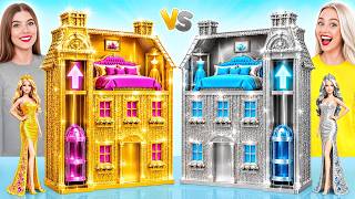 Download lagu We Build Amazing Doll House Gold vs Silver Challenge | Tiny Build Ideas by Multi DO Smile mp3