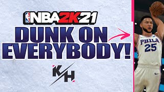 NBA 2K21 How to Dunk on EVERYBODY!  Best Offense MyTeam or PlayNow