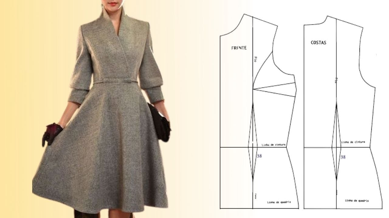 Watch Now Vestido de Inverno com Gola em Pé Passo a Passo (Interpretação de Modelo e Modelagem) Vestido de Inverno com Gola em Pé Passo a Passo (Interpretação de Modelo e Modelagem)