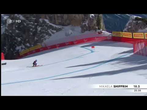 Mikaela Shiffrin Cortina d'Ampezzo crash