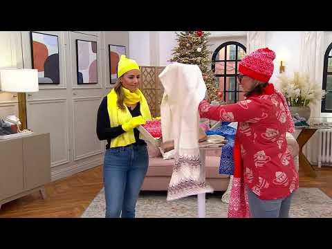 Candace Cameron Bure Fair Isle Hat, Scarf & Gloves Set on QVC