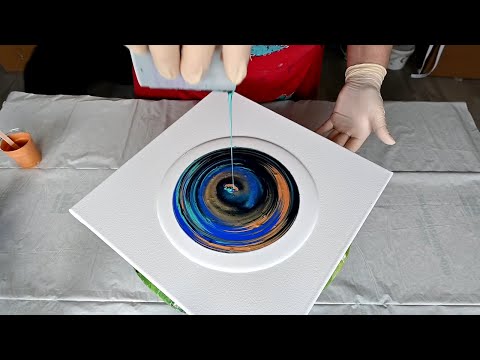 (624) Straight SPLIT CUP ~ Galaxy acrylic pour painting ~ Fluid art ~ Galaxy painting