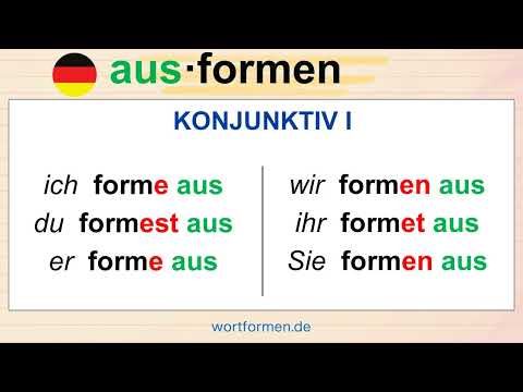 Konjugation des Verbs „ausformen“ in allen Zeitformen und allen Modi