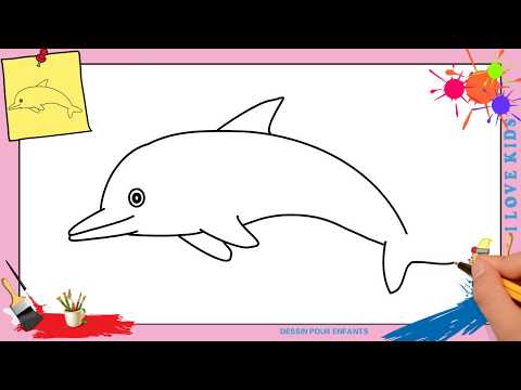 Dessin dauphin 2 FACILE - Comment dessiner dauphin FACILEMENT etape par etape
