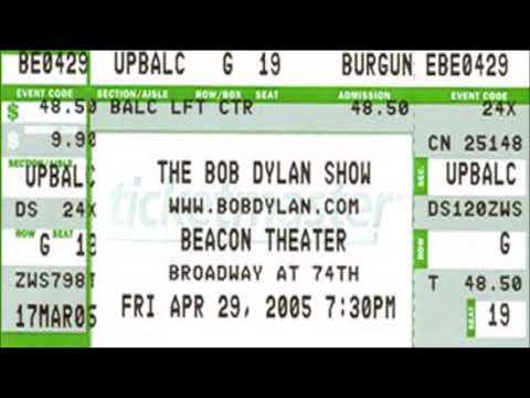 Bob Dylan 2005 US Spring Tour – Beacon Theatre New York City USA  29 April 2005