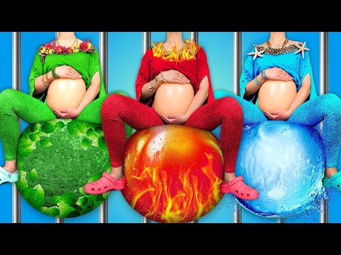 Elemental Pregnancy Hacks in Jail || Genius Pregnancy Hacks and Hilarious Moments