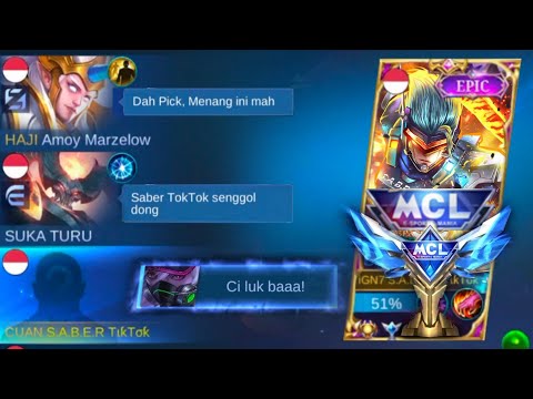 TOP 1 SABER DIPAKSA MAIN DI MCL | TOP 1 SABER ONE SHOT BUILD | Mobile Legends