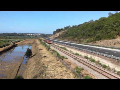 Alsthom 1908 com comboio de cereais Louriçal - Ramalhal