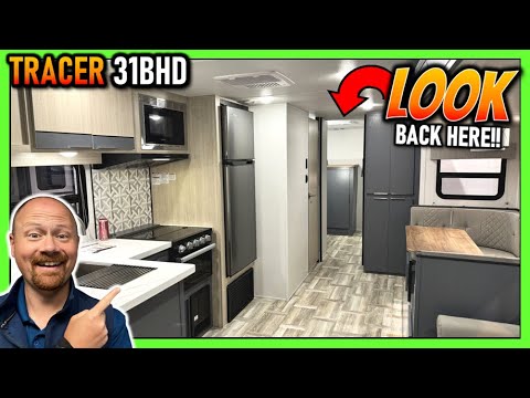 RARE FIND! Private Bunk Room w/FOUR Beds & 2 Slides! 2024 Tracer 31BHD Travel Trailer (Now 308BRDLE)
