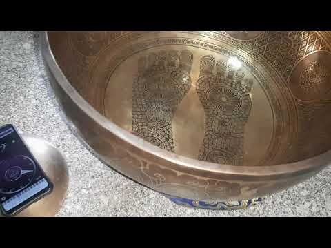 20 Inch Extra Large Singing Bowl Sound-Perfect E NOTE singing Bowl-Buddha Feet Carved Beautiful Bowl