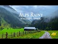 The Alps ️ Beautiful Austria Village Walking Tour In 4K Heavy Rain And Thunderstorms Sound