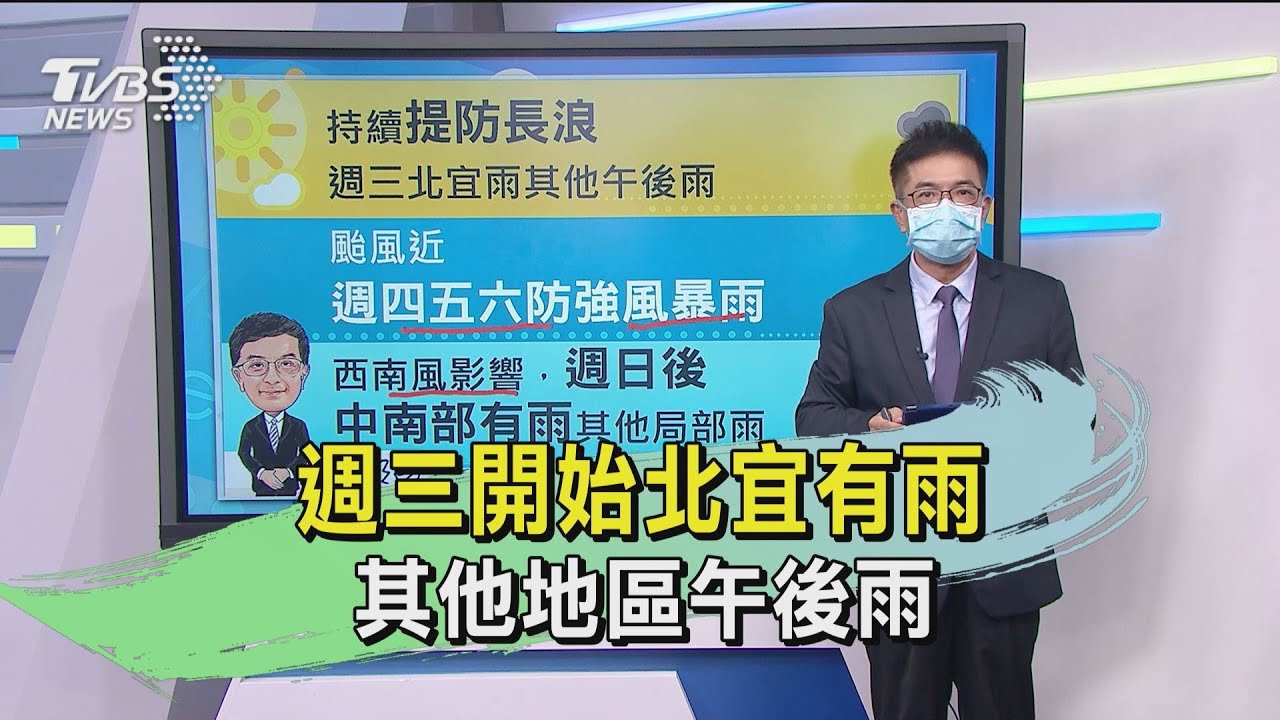 週三開始北宜有雨　其他地區午後雨