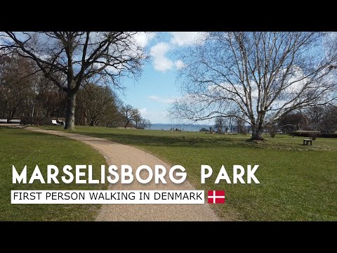 Exploring the large Marselisborg park in the south of Aarhus. (First person walk) HD
