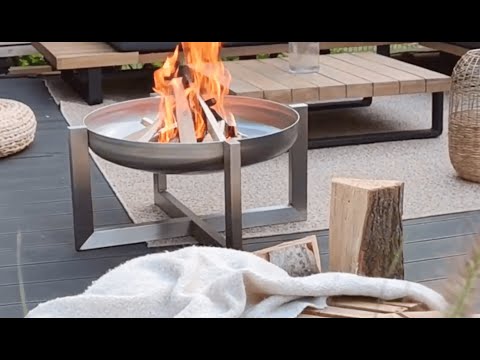 Beste Feuerabende - Stahlkunst Designer Edelstahl Feuerschale "Exzentrik"